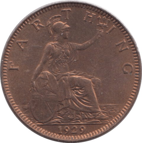 1929 FARTHING ( UNC ) - Farthing - Cambridgeshire Coins