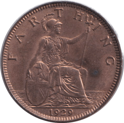 1929 FARTHING ( UNC ) - FARTHING - Cambridgeshire Coins