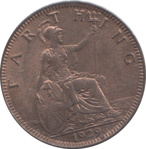 1929 FARTHING ( UNC ) - FARTHING - Cambridgeshire Coins