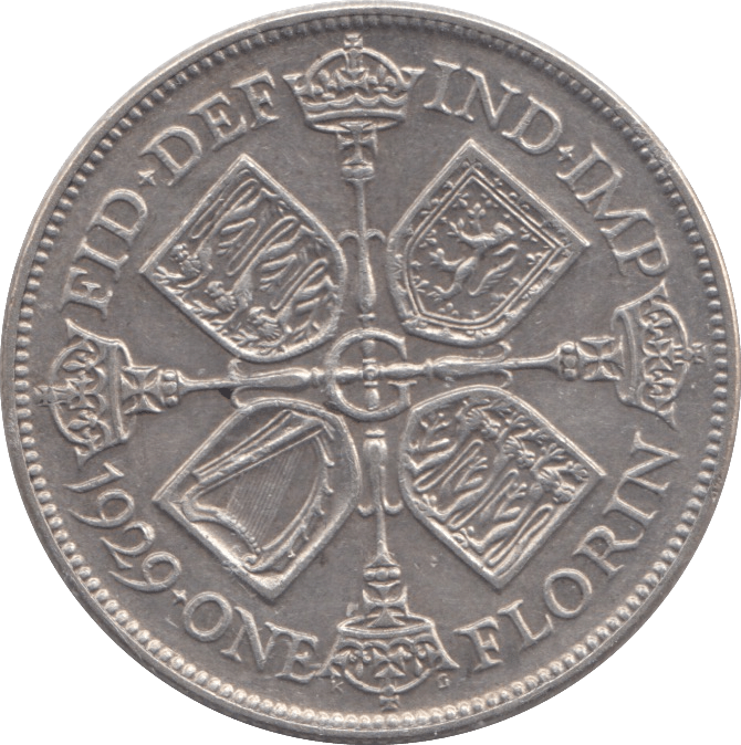 1929 FLORIN ( EF ) - FLORIN - Cambridgeshire Coins