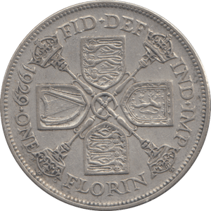 1929 FLORIN ( VF ) - FLORIN - Cambridgeshire Coins