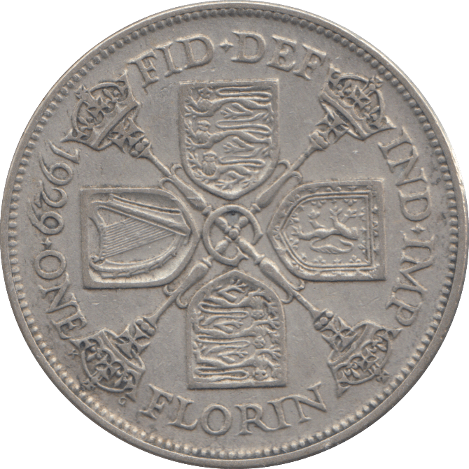 1929 FLORIN ( VF ) - FLORIN - Cambridgeshire Coins