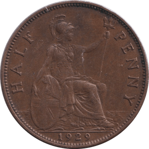 1929 HALFPENNY ( GVF ) - HALFPENNY - Cambridgeshire Coins
