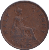 1929 HALFPENNY ( NF ) - HALFPENNY - Cambridgeshire Coins