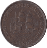 1929 HALFPENNY SOUTH AFRICA - WORLD COINS - Cambridgeshire Coins