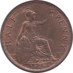 1929 HALFPENNY ( UNC ) - HALFPENNY - Cambridgeshire Coins