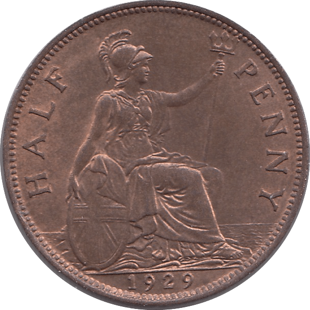 1929 HALFPENNY ( UNC ) - HALFPENNY - Cambridgeshire Coins