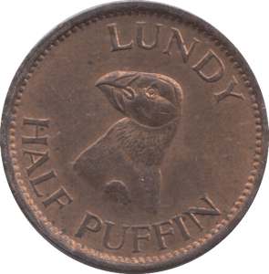 1929 LUNDY 1/2 PUFFIN - WORLD COINS - Cambridgeshire Coins