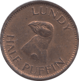 1929 LUNDY 1/2 PUFFIN - WORLD COINS - Cambridgeshire Coins