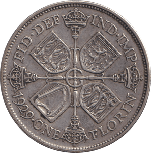 1929 ONE FLORIN ( VF ) - FLORIN - Cambridgeshire Coins
