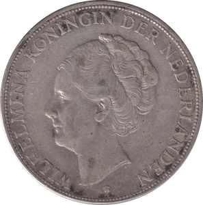 1929 SILVER 2 1/2 GULDEN NETHERLANDS - SILVER WORLD COINS - Cambridgeshire Coins