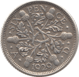 1929 SIXPENCE ( EF ) - Sixpence - Cambridgeshire Coins