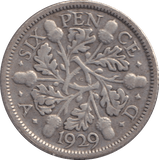 1929 SIXPENCE ( FINE ) - SIXPENCE - Cambridgeshire Coins