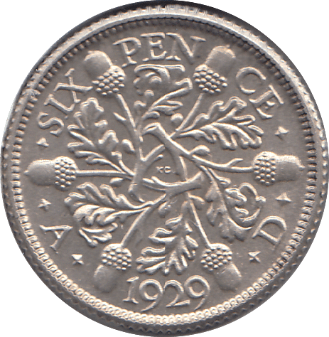 1929 SIXPENCE ( GVF ) 1 - SIXPENCE - Cambridgeshire Coins