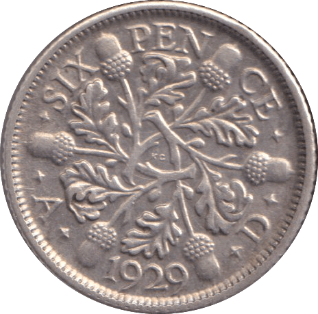 1929 SIXPENCE ( GVF ) - SIXPENCE - Cambridgeshire Coins