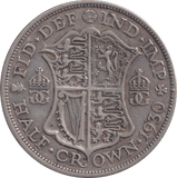 1930 HALFCROWN ( FINE ) - Halfcrown - Cambridgeshire Coins