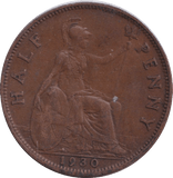 1930 HALFPENNY ( FINE ) - HALFPENNY - Cambridgeshire Coins