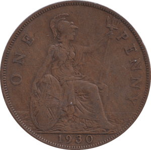 1930 PENNY GEORGE V ( VF ) - PENNY - Cambridgeshire Coins