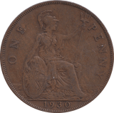 1930 PENNY GEORGE V ( VF ) - PENNY - Cambridgeshire Coins