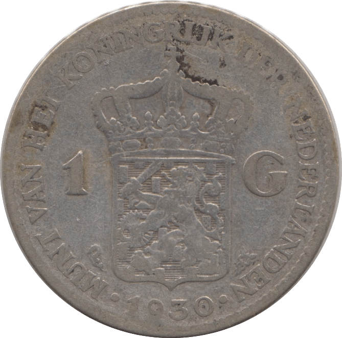 1930 SILVER 1 GUILDER NETHERLANDS - SILVER WORLD COINS - Cambridgeshire Coins