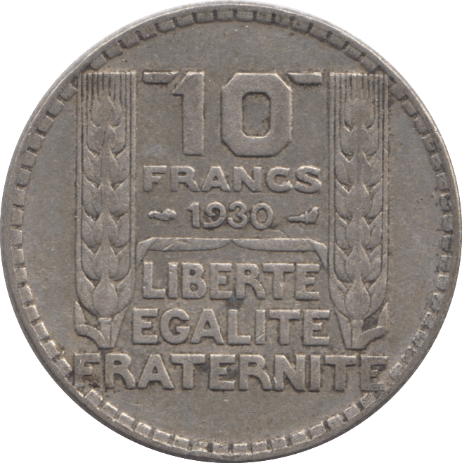 1930 SILVER 10 FRANCS FRANCE - SILVER WORLD COINS - Cambridgeshire Coins