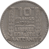 1930 SILVER 10 FRANCS FRANCE - SILVER WORLD COINS - Cambridgeshire Coins
