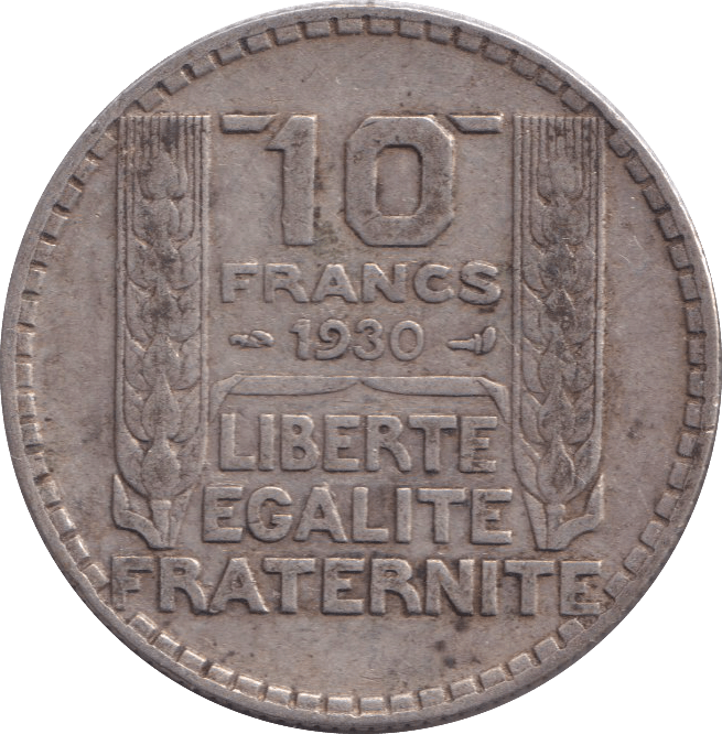 1930 SILVER 10 FRANCS FRANCE - SILVER WORLD COINS - Cambridgeshire Coins