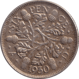 1930 SIXPENCE ( VF ) - SIXPENCE - Cambridgeshire Coins