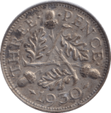 1930 THREEPENCE ( GVF ) - THREEPENCE - Cambridgeshire Coins