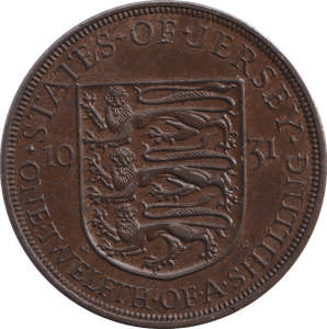 1931 1/12 SHILLING - PENNY - Cambridgeshire Coins