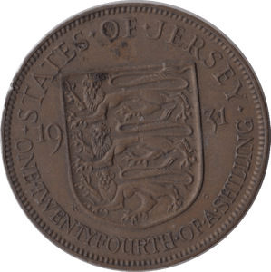 1931 1/24 OF A SHILLING JERSEY - WORLD COINS - Cambridgeshire Coins