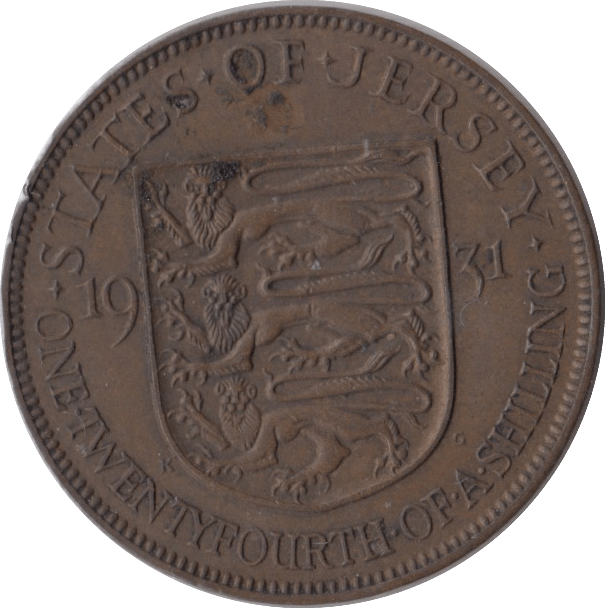 1931 1/24 OF A SHILLING JERSEY - WORLD COINS - Cambridgeshire Coins