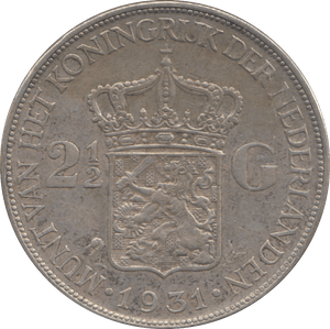 1931 2 1/2 GULDEN NETHERLANDS - WORLD COINS - Cambridgeshire Coins