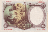 1931 25 PESTAS BANKNOTE SPAIN REF-1639 - WORLD BANKNOTES - Cambridgeshire Coins