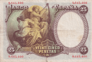 1931 25 PESTAS BANKNOTE SPAIN REF-1654 - WORLD BANKNOTES - Cambridgeshire Coins