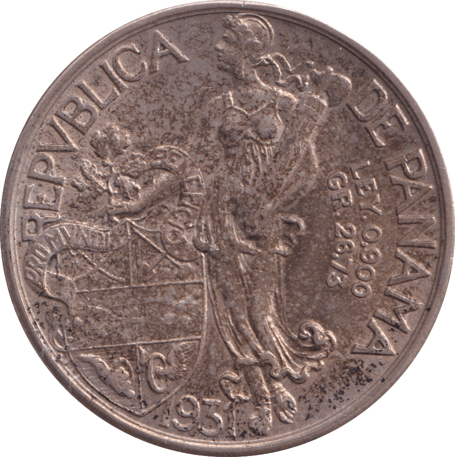 1931 BALBOA PANAMA - SILVER WORLD COINS - Cambridgeshire Coins