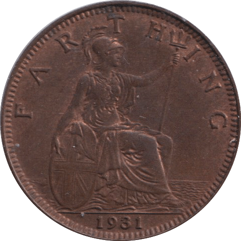 1931 FARTHING ( AUNC ) - FARTHING - Cambridgeshire Coins