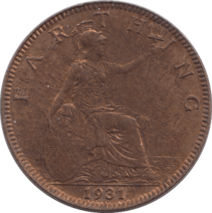 1931 FARTHING ( UNC ) - Farthing - Cambridgeshire Coins