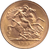 1931 GOLD SOVEREIGN ( UNC ) PRETORIA MINT - SOVEREIGN - Cambridgeshire Coins