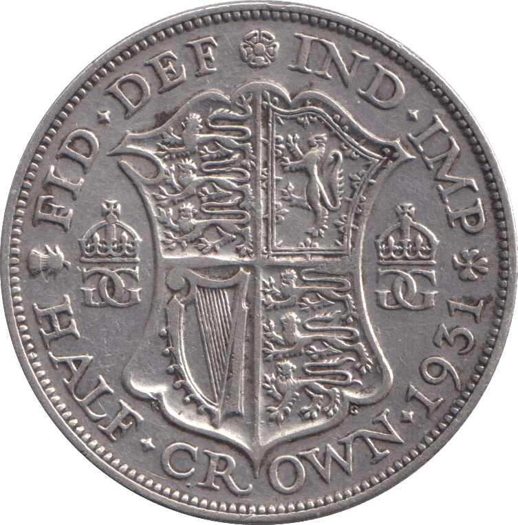 1931 HALF CROWN ( GVF ) - HALF FARTHING - Cambridgeshire Coins