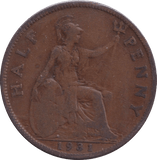 1931 HALFPENNY ( FINE ) - HALFPENNY - Cambridgeshire Coins