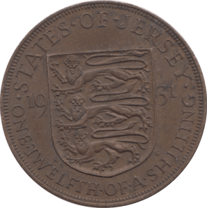 1931 JERSEY ONE TWELFTH OF A SHILLING - WORLD COINS - Cambridgeshire Coins