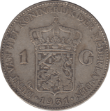 1931 NETHERLANDS 1 GULDEN - SILVER WORLD COINS - Cambridgeshire Coins