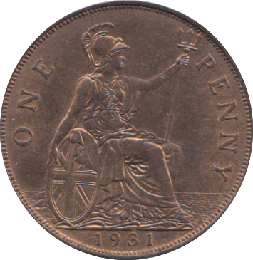 1931 PENNY ( AUNC ) - PENNY - Cambridgeshire Coins