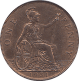 1931 PENNY ( AUNC ) - PENNY - Cambridgeshire Coins