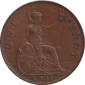 1931 PENNY ( AUNC ) - PENNY - Cambridgeshire Coins