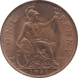 1931 PENNY ( UNC ) - PENNY - Cambridgeshire Coins