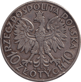 1931 SILVER 10 ZLOTYCH POLAND - SILVER WORLD COINS - Cambridgeshire Coins