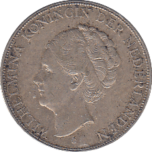 1931 SILVER 2 1/2 GULDEN NETHERLAND - SILVER WORLD COINS - Cambridgeshire Coins