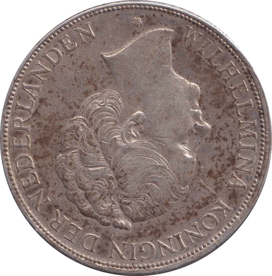 1931 SILVER 2 1/2 GULDEN NETHERLANDS - SILVER WORLD COINS - Cambridgeshire Coins